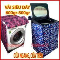 Áo trùm phủ máy giặt VẢI họa tiết CỰC DÀY,BỀN  từ 6-15kg