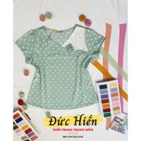 ÁO TRUNG NIÊN NỮ CHO MẸ - Kiểu chấm bi - Vải lụa D100