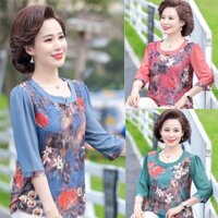 Áo trung niên nữ tay lỡ A44 đẹp cho mẹ, bà - Thời trang cao cấp, sang trọng người lớn tuổi U40 U50 U60 giá rẻ Bigsize