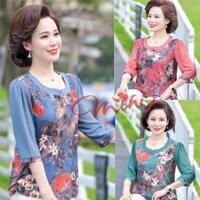 Áo trung niên nữ tay lỡ A44 đẹp cho mẹ, bà - Thời trang cao cấp, sang trọng người lớn tuổi U40 U50 U60 giá rẻ Bigsize