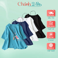 Áo trung niên nữ thiết kế Chảnh 24h áo kiểu bigsize tặng mẹ chất liệu cao cấp mềm nhẹ mát AKH.66