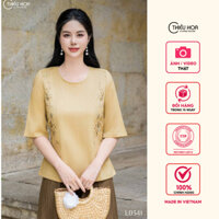 Áo trung niên thiết kế thanh lịch sang trọng chất liệu  Linen Hàn - đứng form thương hiệu Thiều Hoa AN4L0341