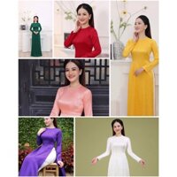 Áo truyền thống cổ tròn, chất gấm, dáng thanh lịch trẻ trung nữ.( Chú ý:Quý khách lấy quần màu gì, ghi chú vào đơn hàng)