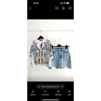 áo vải phi lụa có hoa văn hiệu DOTTIE - freesize