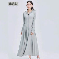 Áo váy chống nắng 2 lớp dáng xoè, AOVAYXOE chất thun lạnh dáng ôm mát