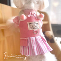 Áo váy đầm lông thú giữ ấm cho chó mèo