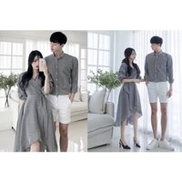 Áo váy đôi caro đen trắng Forever Couple (giá gồm áo và váy)