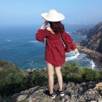 Áo váy đuôi tôm kẻ