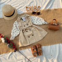 Áo váy măng tô tay bi cho bé gái