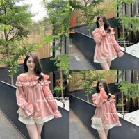 Áo váy thô trễ vai bèo ngực xinh xỉu