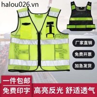 Áo Vest an toàn phản quang Áo yếm LED tốc độ cao có đèn an ninh giao thông Áo cứu hộ đường bộ Quần áo phản quang Tùy chỉnh