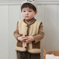 Áo vest bé trai phong cách Hàn Quốc dày dạn, áo khoác ngoài ấm áp