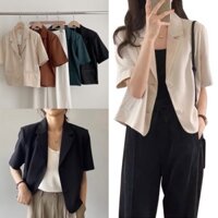 Áo Vest blaze cộc tay dáng lửng kiểu croptop hong cách Hàn Quốc hàng thiết kế