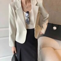 Áo vest blazer dáng lửng BẢO KHÁNH SHOP áo vest dáng ngắn 1 cúc phong cách thanh lịch 2 lớp dài tay 295