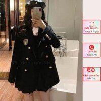 Áo vest blazer nữ huy hiệu con ong công sở 2 lớp cao cấp Hàn Quốc thanh lịch