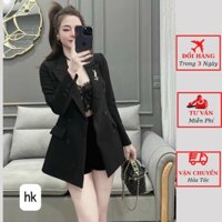 Áo vest blazer nữ huy hiệu dài tay dáng công sở 2 lớp cao cấp ulzzang Hàn Quốc
