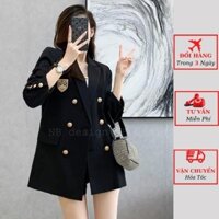 Áo vest blazer nữ huy hiệu công sở 2 lớp cao cấp Hàn Quốc