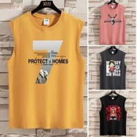 Áo vest cotton thủy triều nam mùa hè thể thao lỏng lẻo dục vượt rào vai Tân Cương bông không tay áo thun đáy