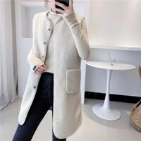 Áo Vest Dài Nữ Thu Đông Giữa Chiều Dài Giả Cừu Áo Len Thời Trang Phù Hợp Với Áo Khoác Nữ