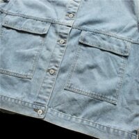 Áo vest denim nam KYUSHUAD phiên bản Hàn Quốc của Gaiden dáng rộng cỡ lớn ve áo đơn giản xu hướng đường phố phù hợp với dụng cụ bỏ túi áo khoác không tay thông thường