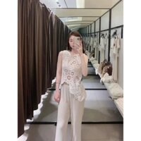 Áo Vest dệt kim bất đối xứng thời trang mùa hè dành cho nữ Áo giáp dệt kim hàng đầu phù hợp với tôi KMFA