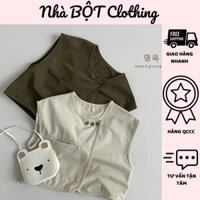 Áo vest ghi lê kaki mềm đa năng thời trang phong cách Nhật Bản, Hàn Quốc cổ điển cho bé trai và bé gái.