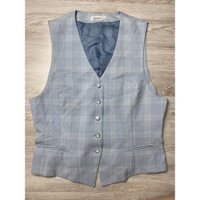 Áo Vest Ghile / Waistcoat Xanh Kẻ Sọc Vuông Seconhand (2hand)