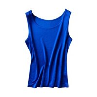 Áo Vest Không Tay Áo T-Shirt Dệt Kim Lụa Dâu Tằm Xuất Khẩu Áo Sơ Mi Nữ Cao Cấp Lụa Thật Nữ Kiểu Dáng Rộng Xuân Hè Mới