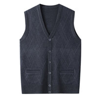 Áo vest len cho người già Áo Vest Nam Chui Đầu không tay Áo len cho người cha TRUNG NIÊN Áo len dệt kim Áo Ghi Lê Nam cao cấp-Thoải mái, Thời trang, Thời trang Áo Vest Nam Cao cấp-Thoải mái, Thời trang, Thời trang