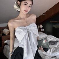 Áo Vest Mùa Hè Nơ Gợi Cảm Cô Gái Nóng Sọc Ống Top