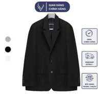 Áo Vest Nam Blazer Nam 2 Lớp Form Rộng Dáng Dài Có Độn Vai Phong Cách Hàn Quốc Thương Hiệu Veratino