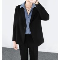 Áo vest nam hàn quốc trẻ trung , áo blazer nam form rộng cao cấp , vải chéo dày may kĩ có đệm cầu vai dáng chuẩn đẹp