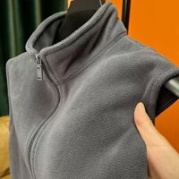 Áo Vest Nam Lông Cừu Lót Dày Ấm Áp Thu Đông Lông Cừu Áo Khoác Nam Rời Không Tay Áo Vest Trung Niên Người Cao Tuổi