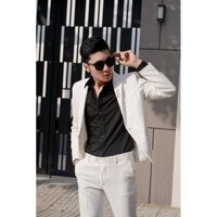 Áo vest nam, vest chú rể, áo vest nam hàn quốc màu trắng kem(tặng kèm phụ kiện) K nhăn,K xù,K bay màu, lên dáng đẹp