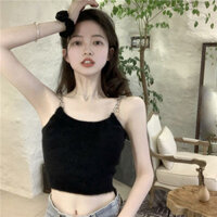 Áo vest nhỏ màu tím mềm mại mới mùa xuân cho phụ nữ, áo khoác ngoài mùa hè, áo ngắn sexy, áo dệt kim độc quyền của chúng tôi EXQN