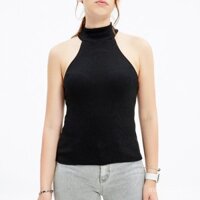 Áo vest nhỏ màu trắng thuần kiểu Hàn Quốc cho phụ nữ mùa xuân hè, cotton co giãn dày, áo cổ yếm, áo cơ bản cho phụ nữ, xuất khẩu xuyên biên giới