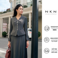 Áo vest nữ, blazer nữ NKN Hana màu Xám, thiết kế chiết eo tôn dáng, chất liệu cao cấp.