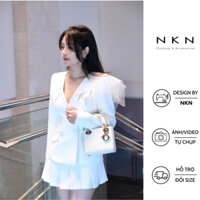 Áo vest nữ, blazer nữ NKN Belove Lady màu trắng, thiết kế đính kết thủ công, chất liệu cao cấp.