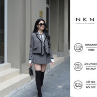 Áo vest nữ, blazer nữ NKN Catherina màu xám tiêu, thiết kế chiết eo tôn dáng, chất liệu cao cấp.