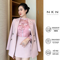 Áo vest nữ, blazer nữ NKN Adela màu hồng, thiết kế đứng form chiết eo, đệm vai, chất liệu cao cấp.