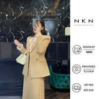 Áo vest nữ, blazer nữ NKN Adela màu be, thiết kế chiết eo tôn dáng, chất liệu cao cấp.