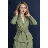 Aó vest nữ cao cấp, áo bộ vest buộc chất liệu Linen thương hiệu Snlinen