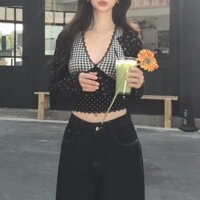 Áo Vest nữ màu đen yếm Slim Top