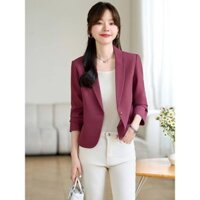 Áo vest nữ màu đỏ, dáng ngắn, phù hợp cho người nhỏ nhắn, mẫu mới 2024, phong cách thanh lịch, thời trang mùa xuân thu, thích hợp cho công sở hoặc diện thường ngày