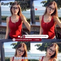 Áo Vest nữ màu đỏ trượt Áo ngắn đa năng đơn giản