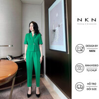 Áo vest nữ, vest ngắn tay NKN Cameria màu xanh lá cây, thiết kế croptop trẻ trung, chất liệu cao cấp