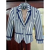 Áo vest sọc nữ H&M màu trắng & xanh navy (hàng đẹp)