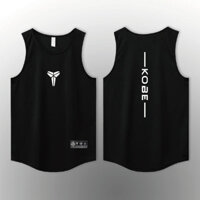 Áo vest thể thao nam, áo jersey khô nhanh, in Kobe, áo vest bóng rổ, áo tank top thể dục mùa hè rộng rãi cho nam, trang phục tập luyện