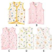 Áo vest trẻ em bé trai và bé gái cotton in hình hoạt hình cổ tròn ấm áp thường ngày