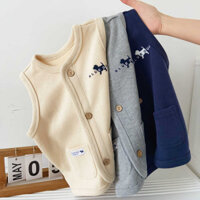 Áo vest trẻ em cotton phong cách Hàn Quốc mùa thu cho bé trai và bé gái, áo khoác cardigan đa năng cho trẻ mẫu giáo